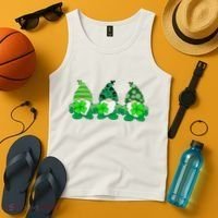 Gnome St Patricks Holiday Clover Tank Top thumb 4