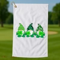 Gnome St Patricks Holiday Clover Golf Towel thumb 1