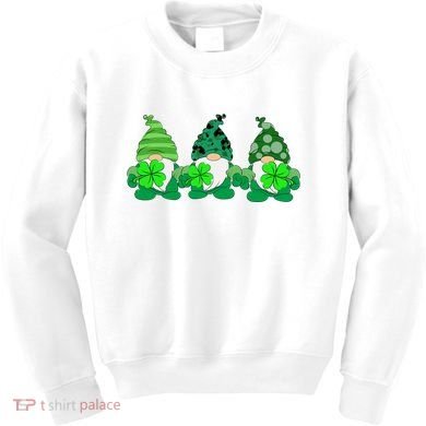 Gnome St Patricks Holiday Clover Kids Sweatshirt