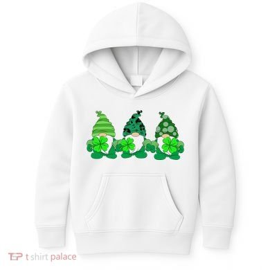 Gnome St Patricks Holiday Clover Kids Hoodie