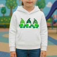 Gnome St Patricks Holiday Clover Kids Hoodie thumb 3