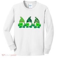 Gnome St Patricks Holiday Clover Kids Long Sleeve Shirt thumb 0