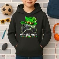 Gamerchaun St Patrick's Day Game Kids Hoodie thumb 2
