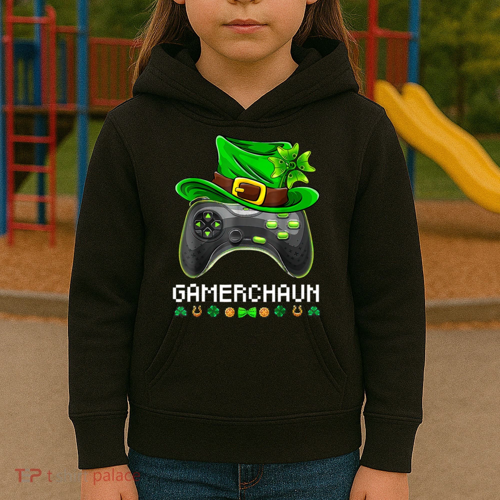 Gamerchaun St Patrick's Day Game Kids Hoodie