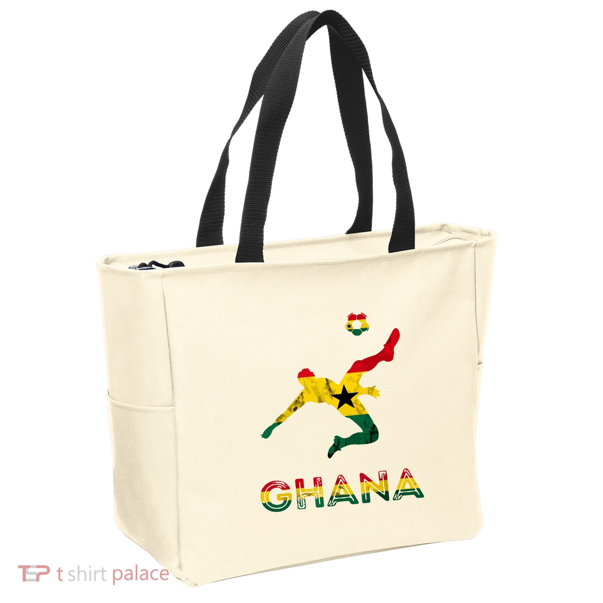 Ghana Soccer Player Ghana Ghanese Roots Evolution Ghana Flag Tote Bag