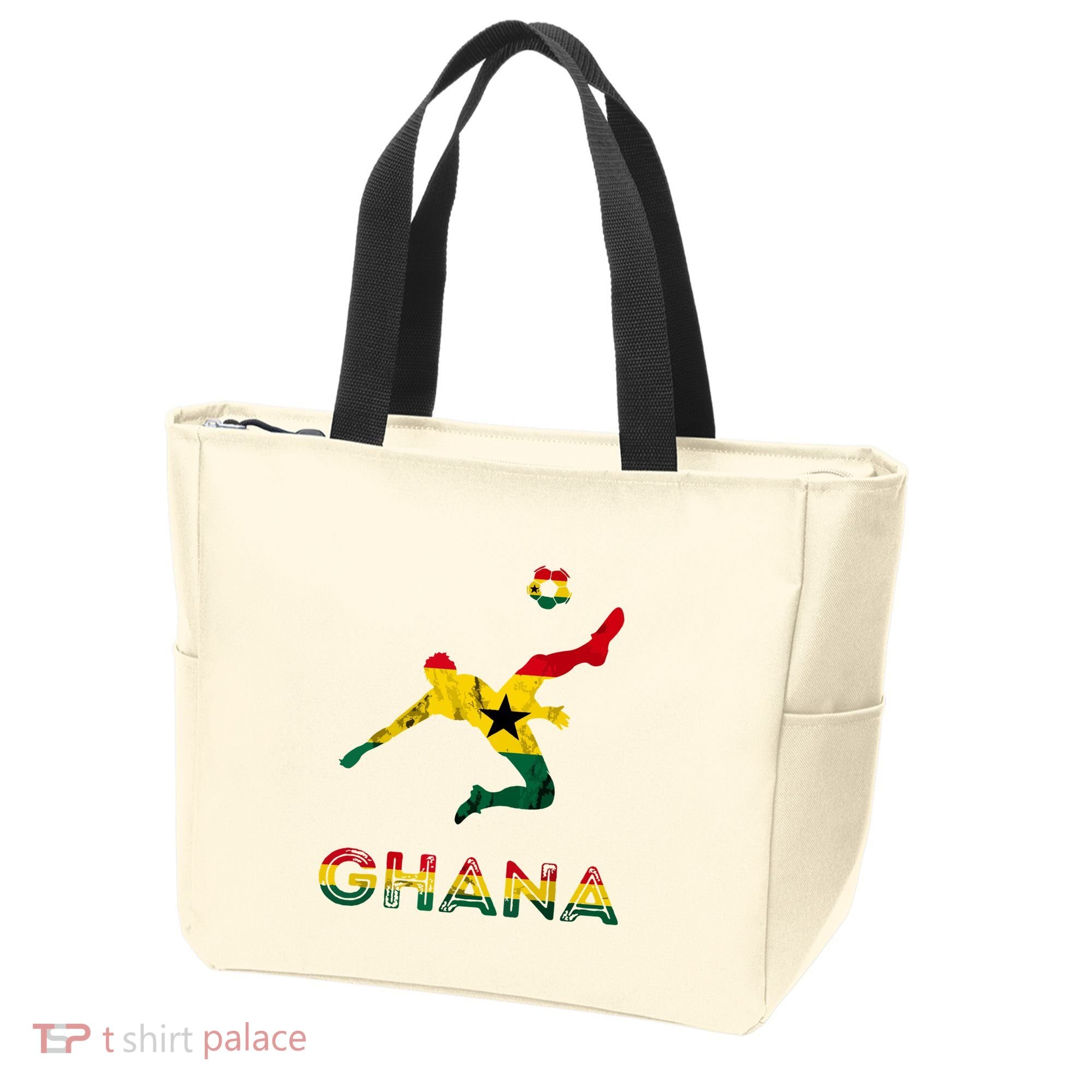 Ghana Soccer Player Ghana Ghanese Roots Evolution Ghana Flag Tote Bag