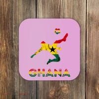Ghana Soccer Player Ghana Ghanese Roots Evolution Ghana Flag Coaster thumb 0
