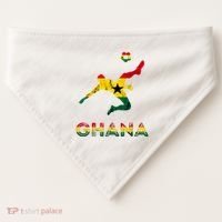 Ghana Soccer Player Ghana Ghanese Roots Evolution Ghana Flag USA-Made Doggie Bandana thumb 0