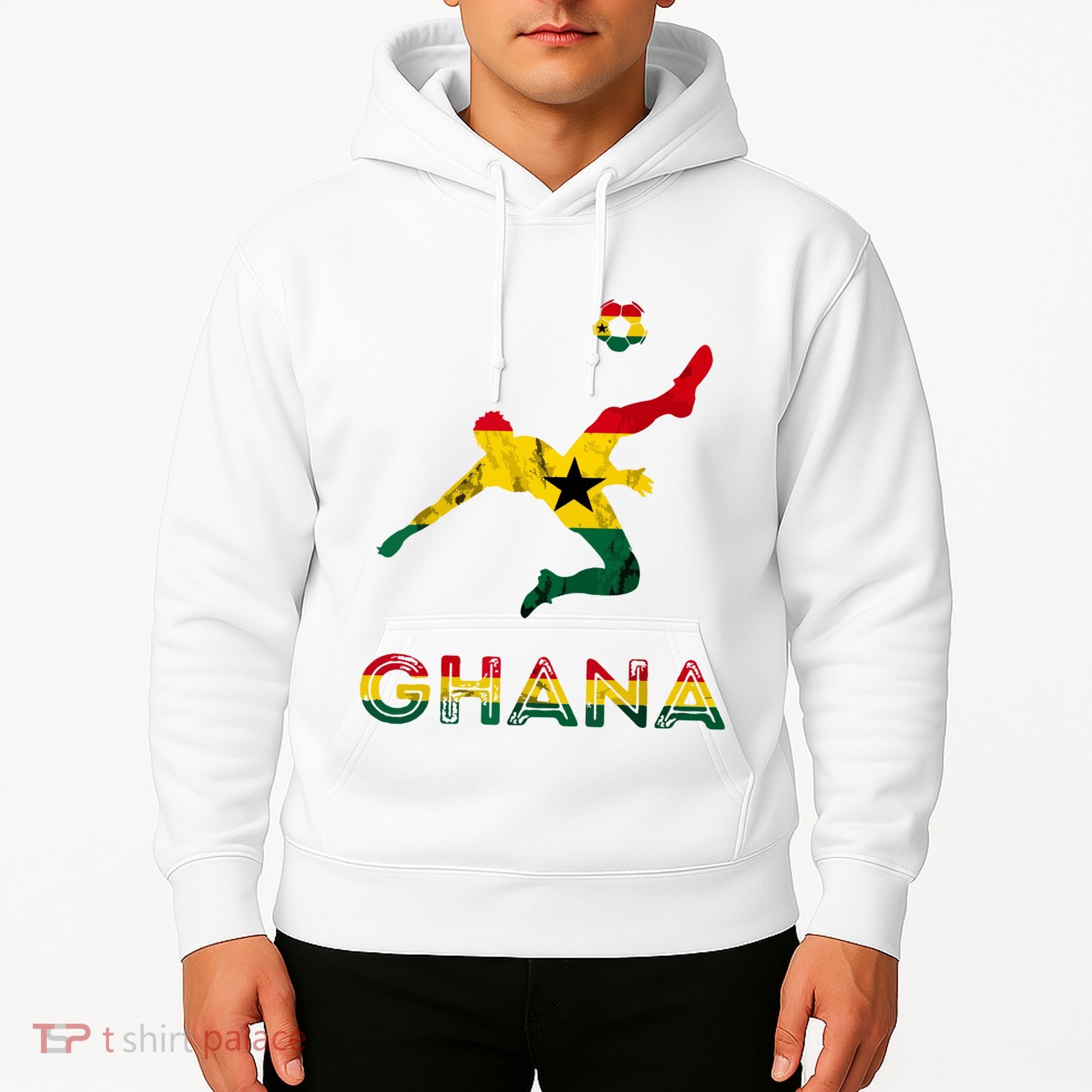 Ghana Soccer Player Ghana Ghanese Roots Evolution Ghana Flag Hoodie