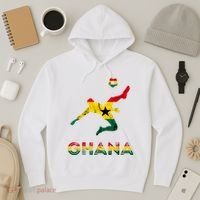 Ghana Soccer Player Ghana Ghanese Roots Evolution Ghana Flag Hoodie thumb 3