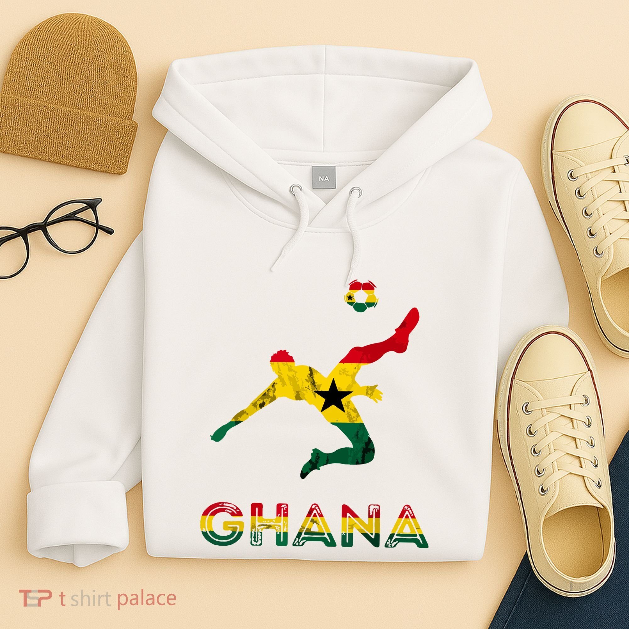 Ghana Soccer Player Ghana Ghanese Roots Evolution Ghana Flag Hoodie