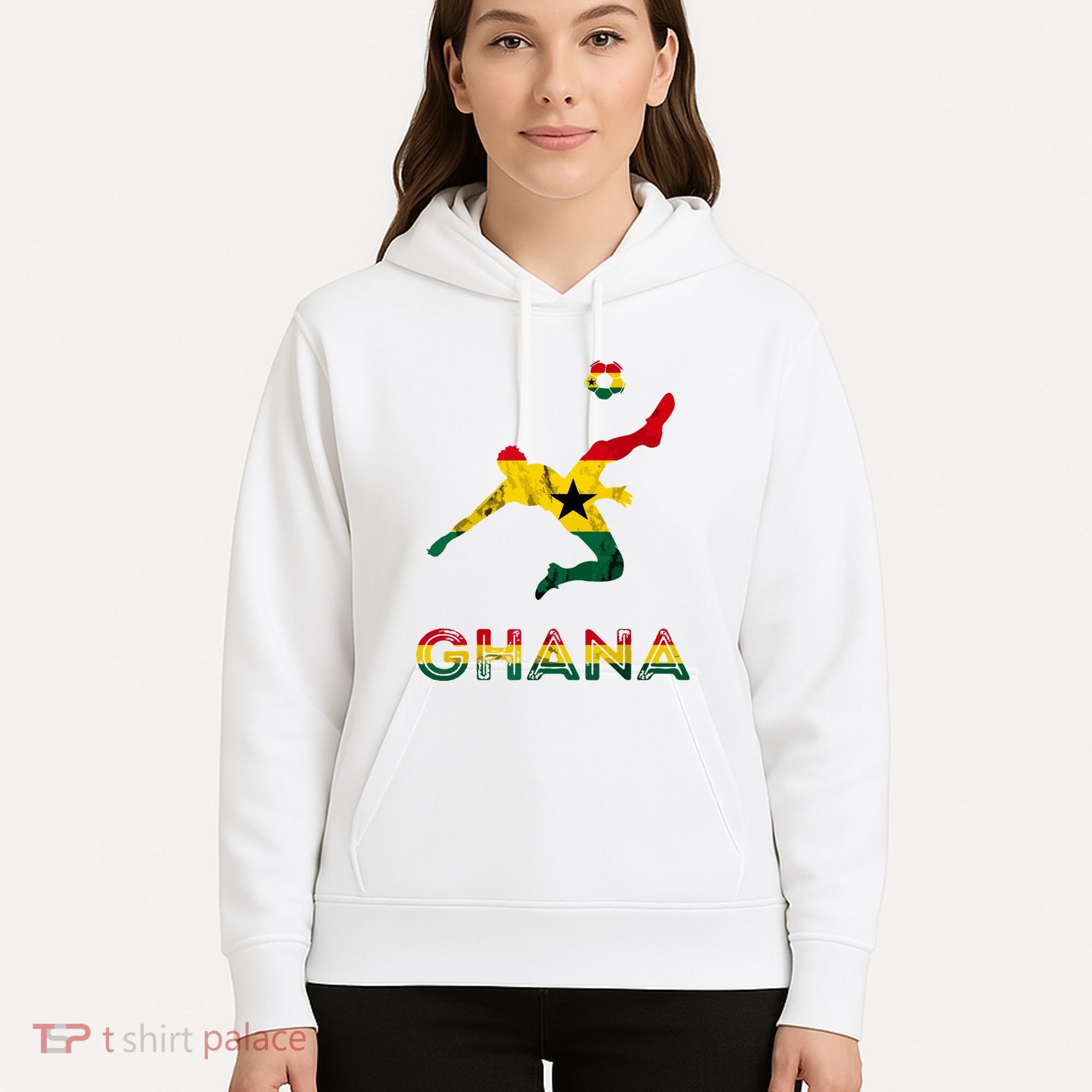 Ghana Soccer Player Ghana Ghanese Roots Evolution Ghana Flag Hoodie