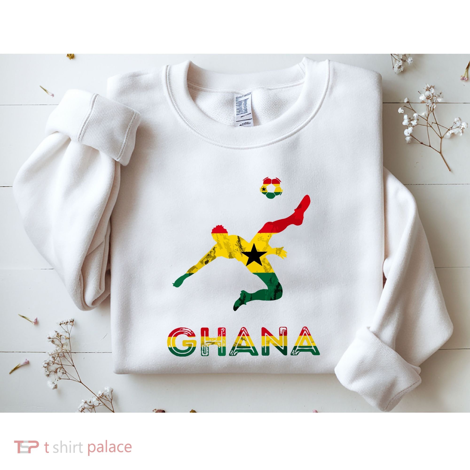 Ghana Soccer Player Ghana Ghanese Roots Evolution Ghana Flag Sweatshirt