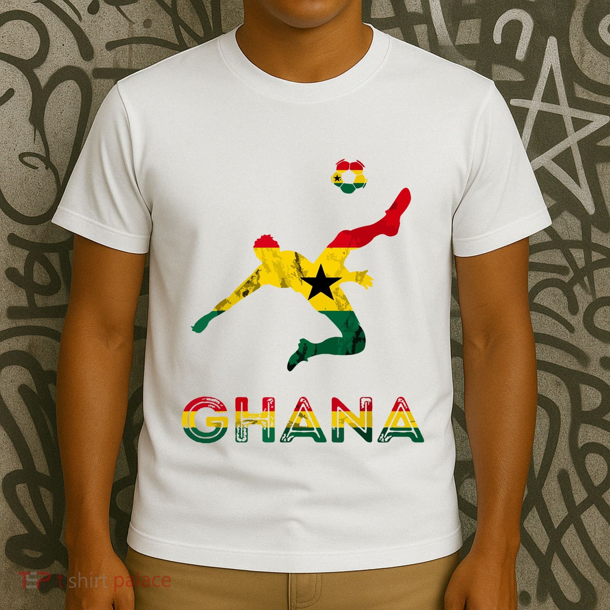 Ghana Soccer Player Ghana Ghanese Roots Evolution Ghana Flag T-Shirt