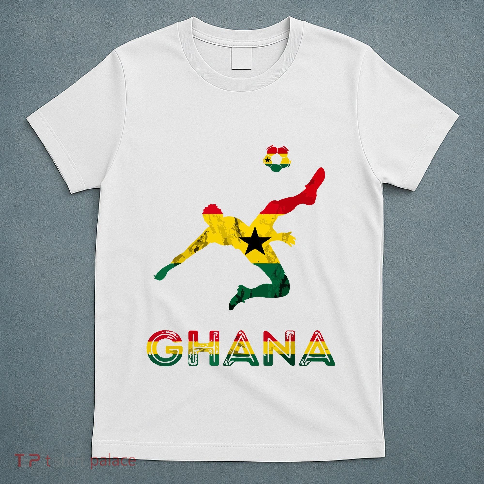 Ghana Soccer Player Ghana Ghanese Roots Evolution Ghana Flag T-Shirt