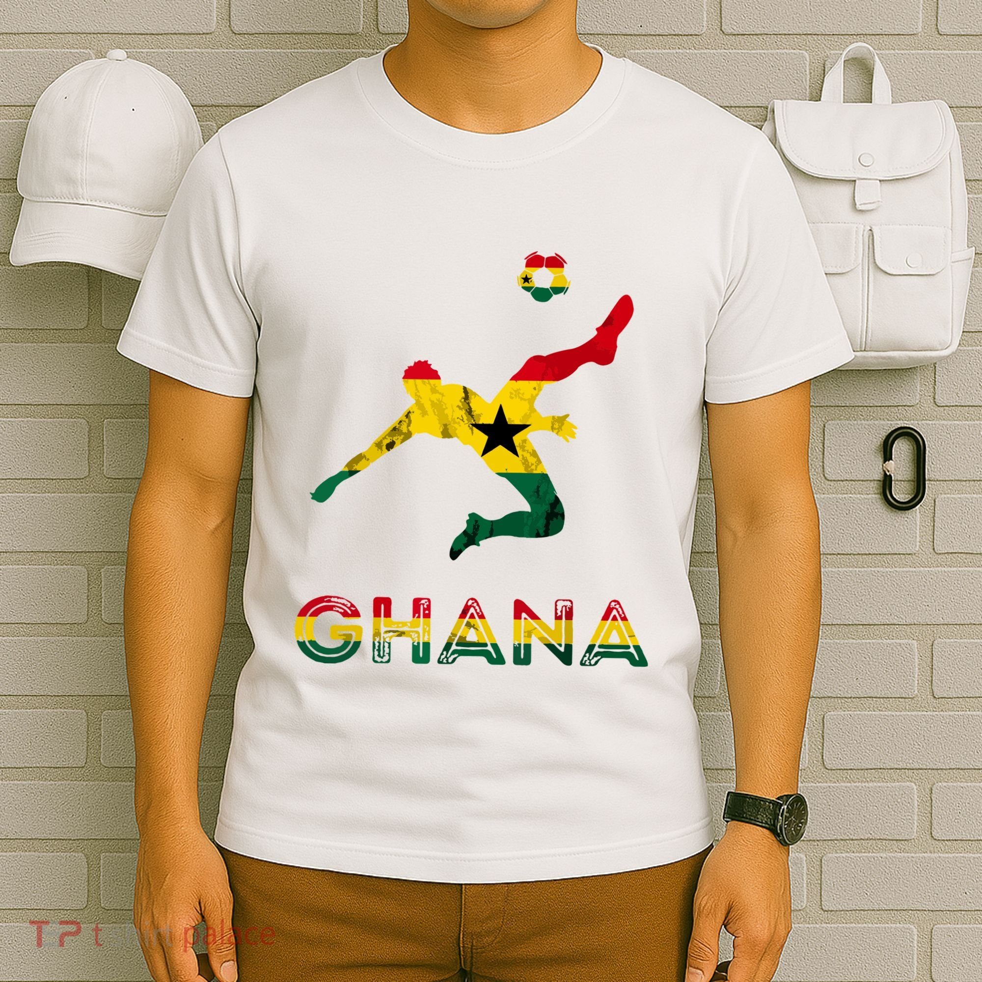 Ghana Soccer Player Ghana Ghanese Roots Evolution Ghana Flag T-Shirt