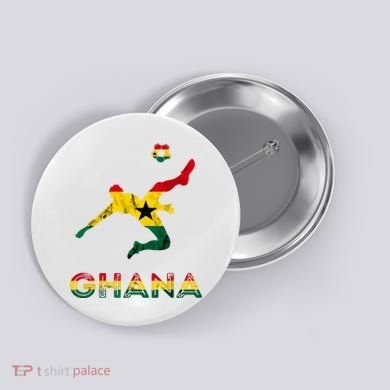 Ghana Soccer Player Ghana Ghanese Roots Evolution Ghana Flag Button