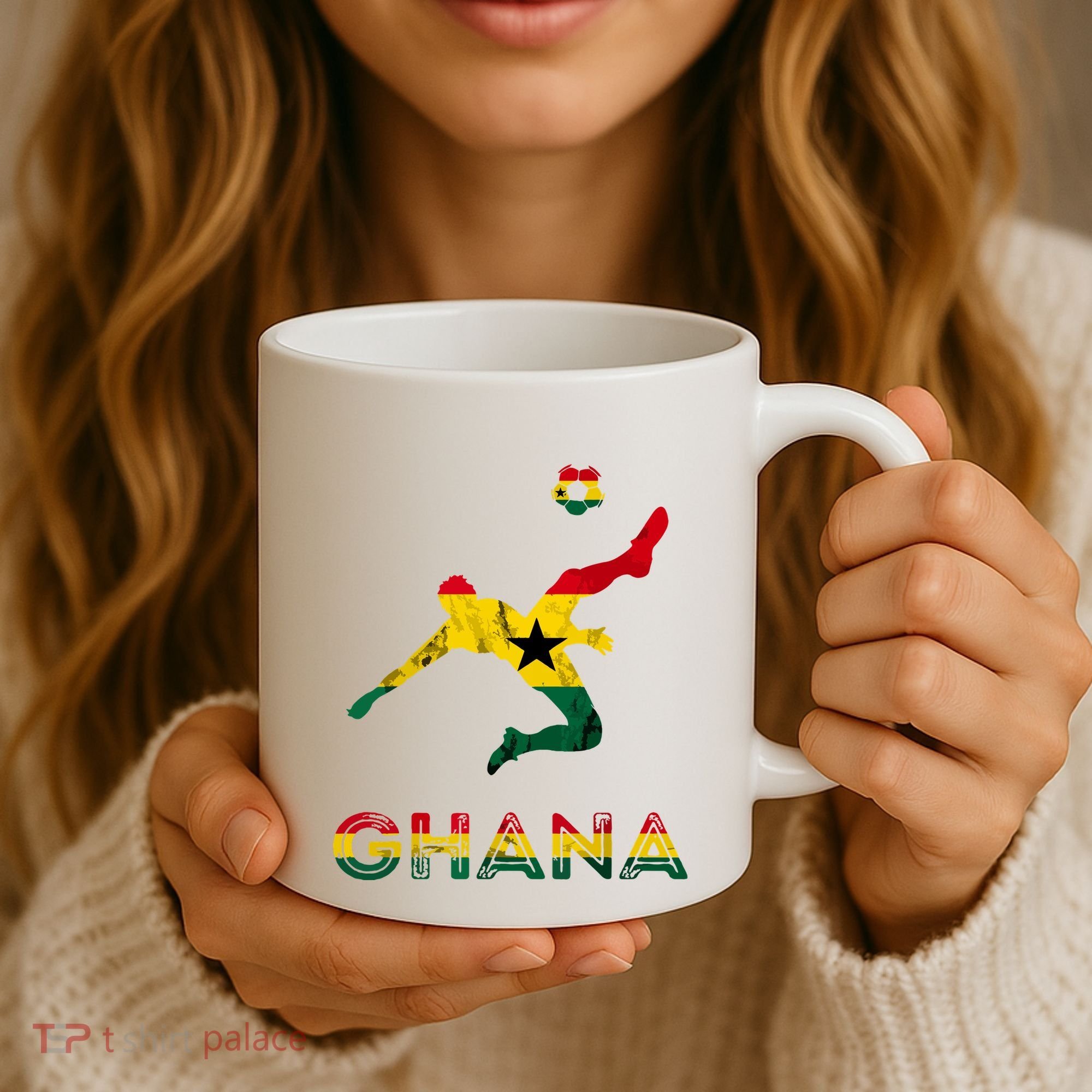Ghana Soccer Player Ghana Ghanese Roots Evolution Ghana Flag Coffee Mug