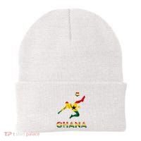Ghana Soccer Player Ghana Ghanese Roots Evolution Ghana Flag Beanie thumb 0