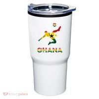 Ghana Soccer Player Ghana Ghanese Roots Evolution Ghana Flag Tumbler thumb 0