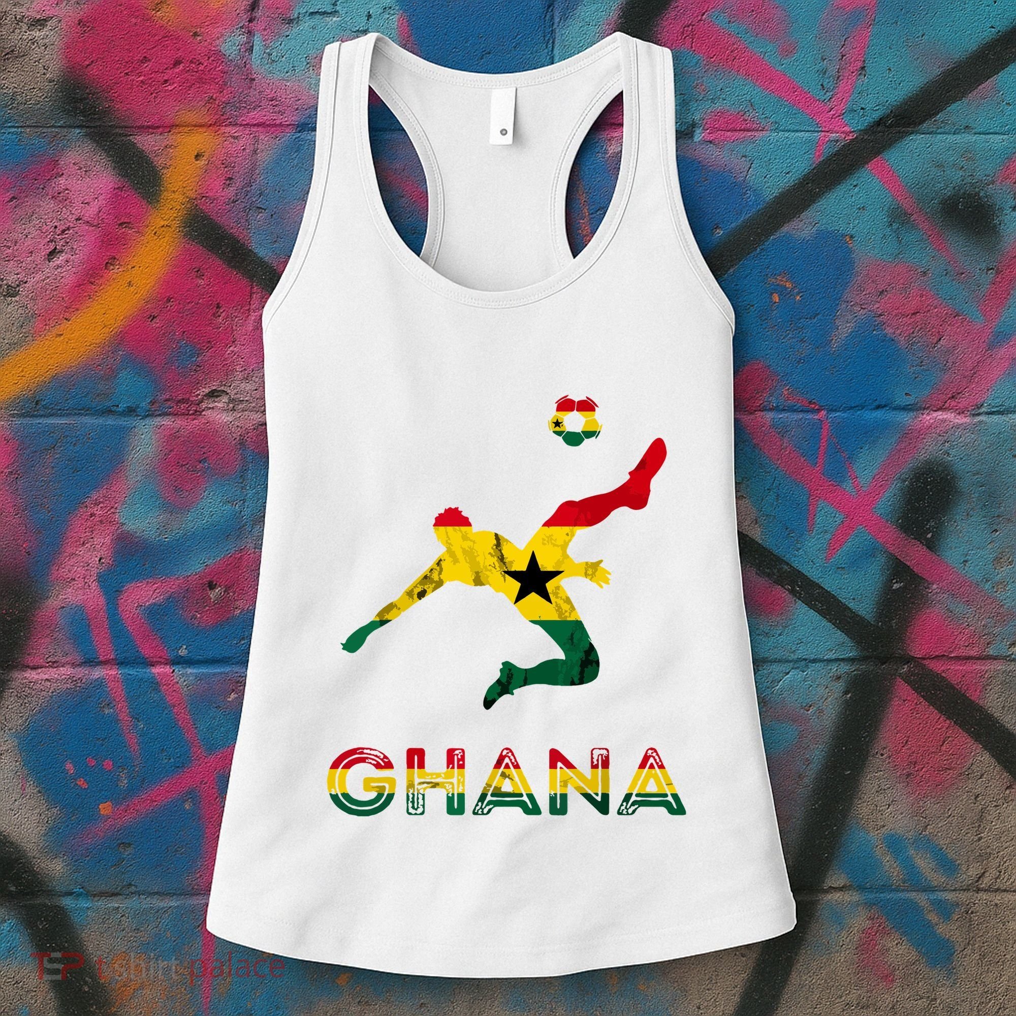 Ghana Soccer Player Ghana Ghanese Roots Evolution Ghana Flag Women's Tank Top