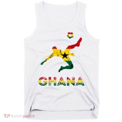 Ghana Soccer Player Ghana Ghanese Roots Evolution Ghana Flag Tank Top