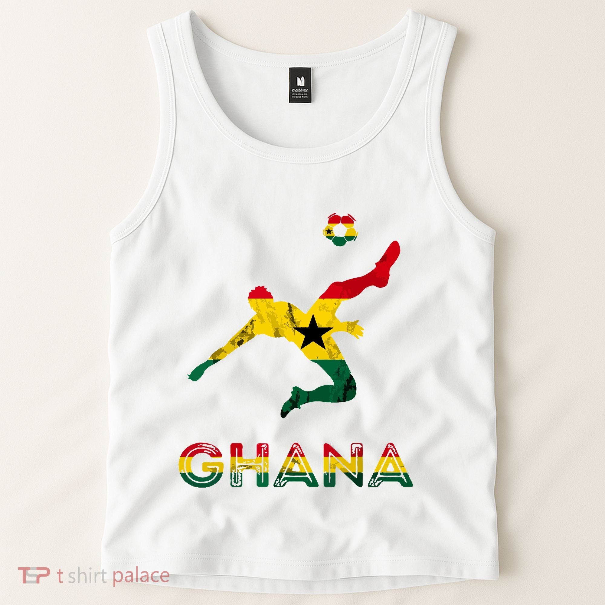 Ghana Soccer Player Ghana Ghanese Roots Evolution Ghana Flag Tank Top