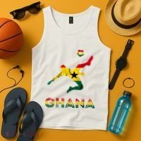 Ghana Soccer Player Ghana Ghanese Roots Evolution Ghana Flag Tank Top thumb 4