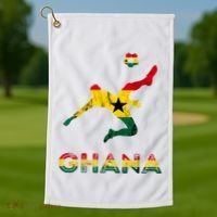 Ghana Soccer Player Ghana Ghanese Roots Evolution Ghana Flag Golf Towel thumb 1