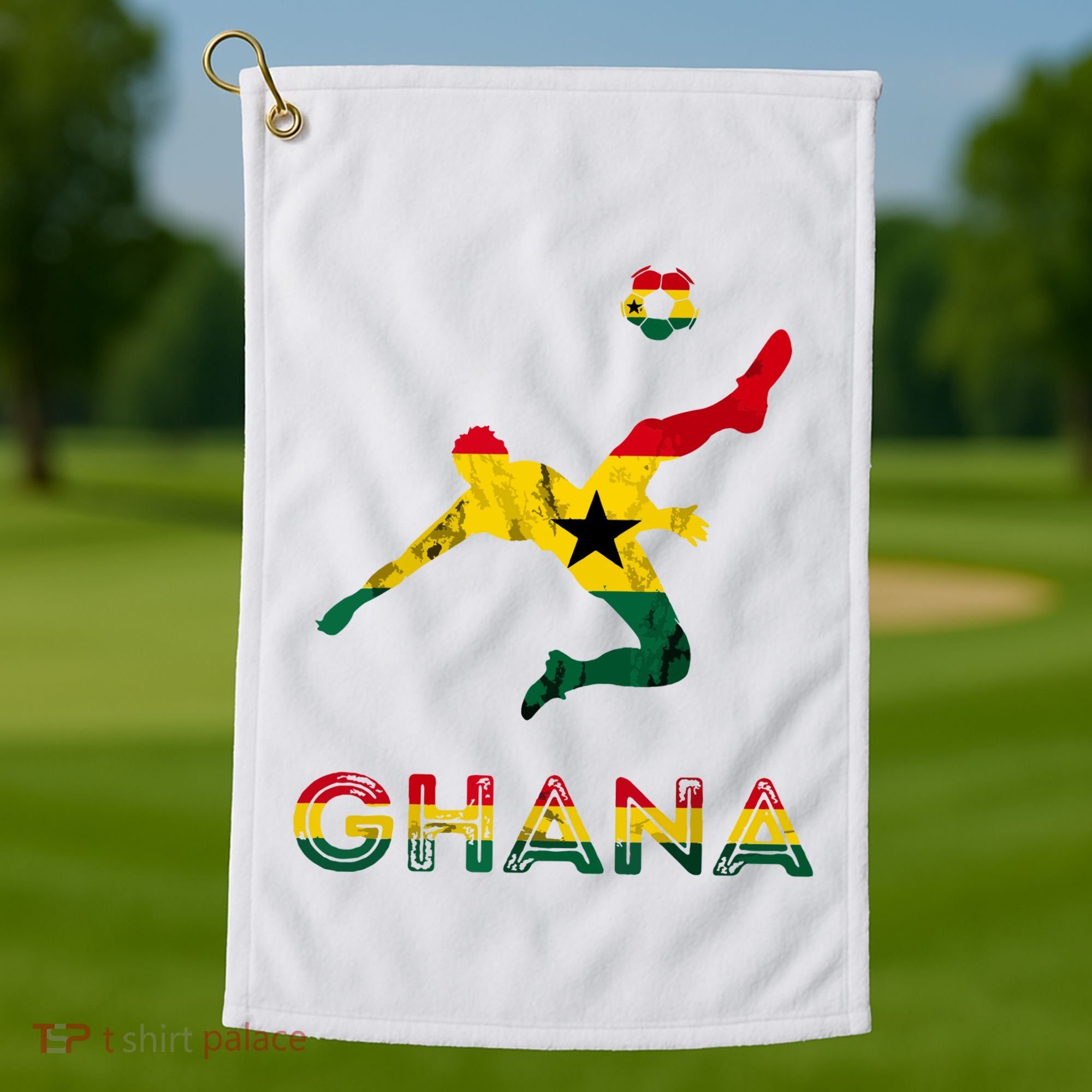 Ghana Soccer Player Ghana Ghanese Roots Evolution Ghana Flag Golf Towel