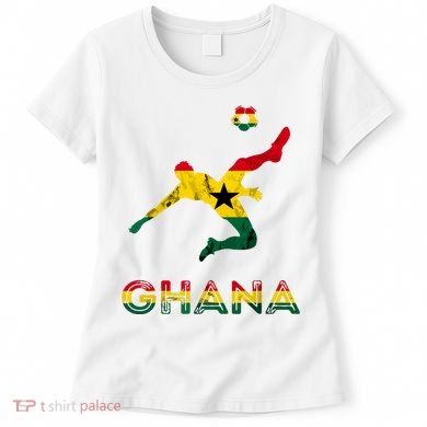 Ghana Soccer Player Ghana Ghanese Roots Evolution Ghana Flag Women's T-Shirt