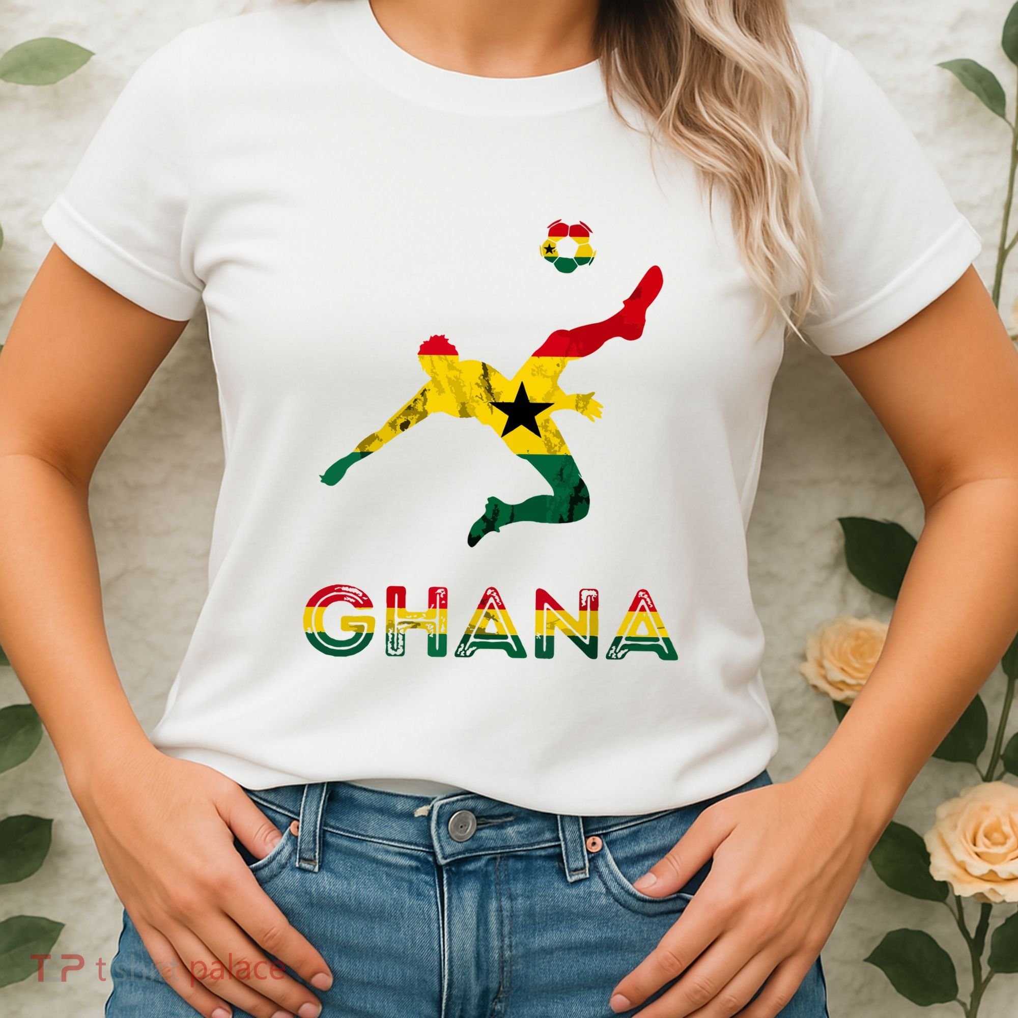 Ghana Soccer Player Ghana Ghanese Roots Evolution Ghana Flag Women's T-Shirt