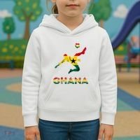 Ghana Soccer Player Ghana Ghanese Roots Evolution Ghana Flag Kids Hoodie thumb 3