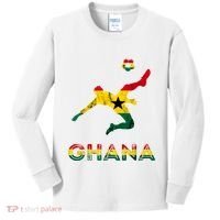 Ghana Soccer Player Ghana Ghanese Roots Evolution Ghana Flag Kids Long Sleeve Shirt thumb 0