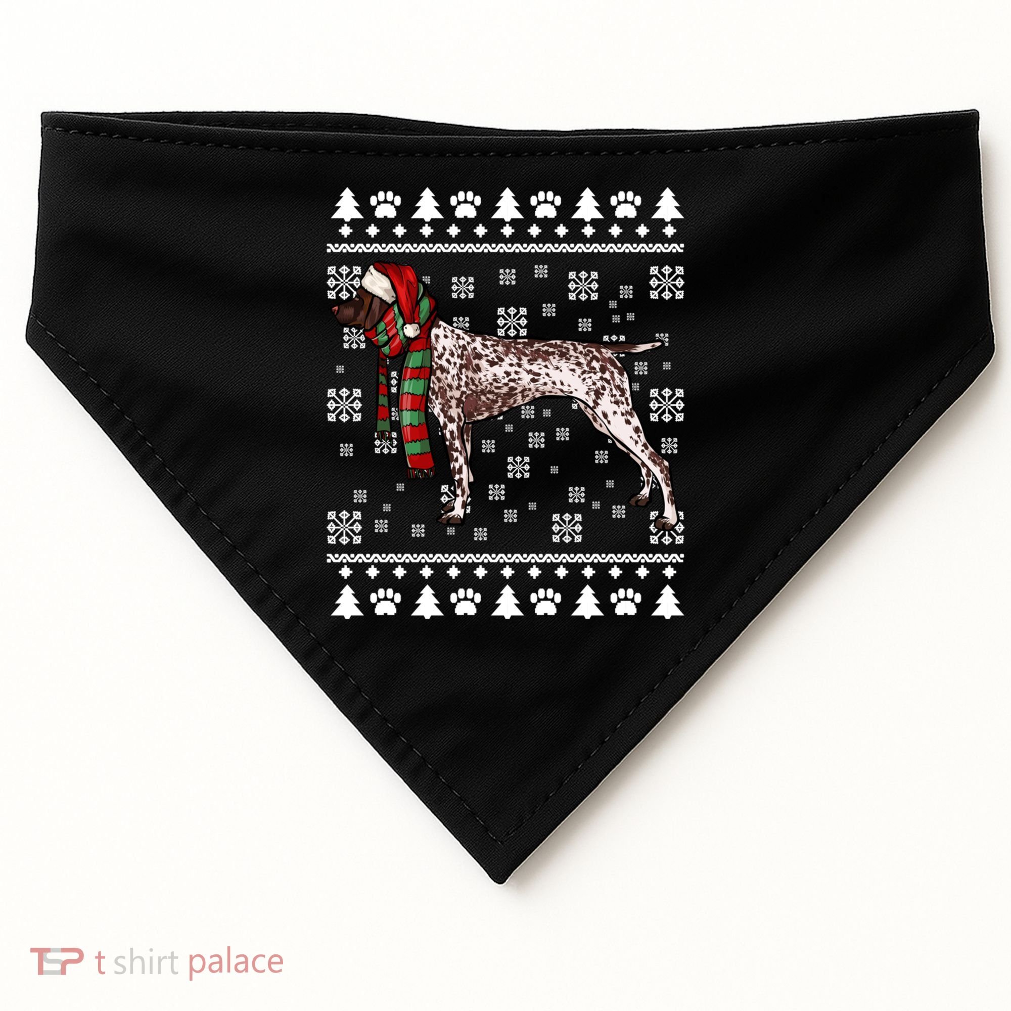 Ger Shorthaired Pointer Dog Santa Hat Xmas Ugly Christmas Meaningful Gift USA-Made Doggie Bandana