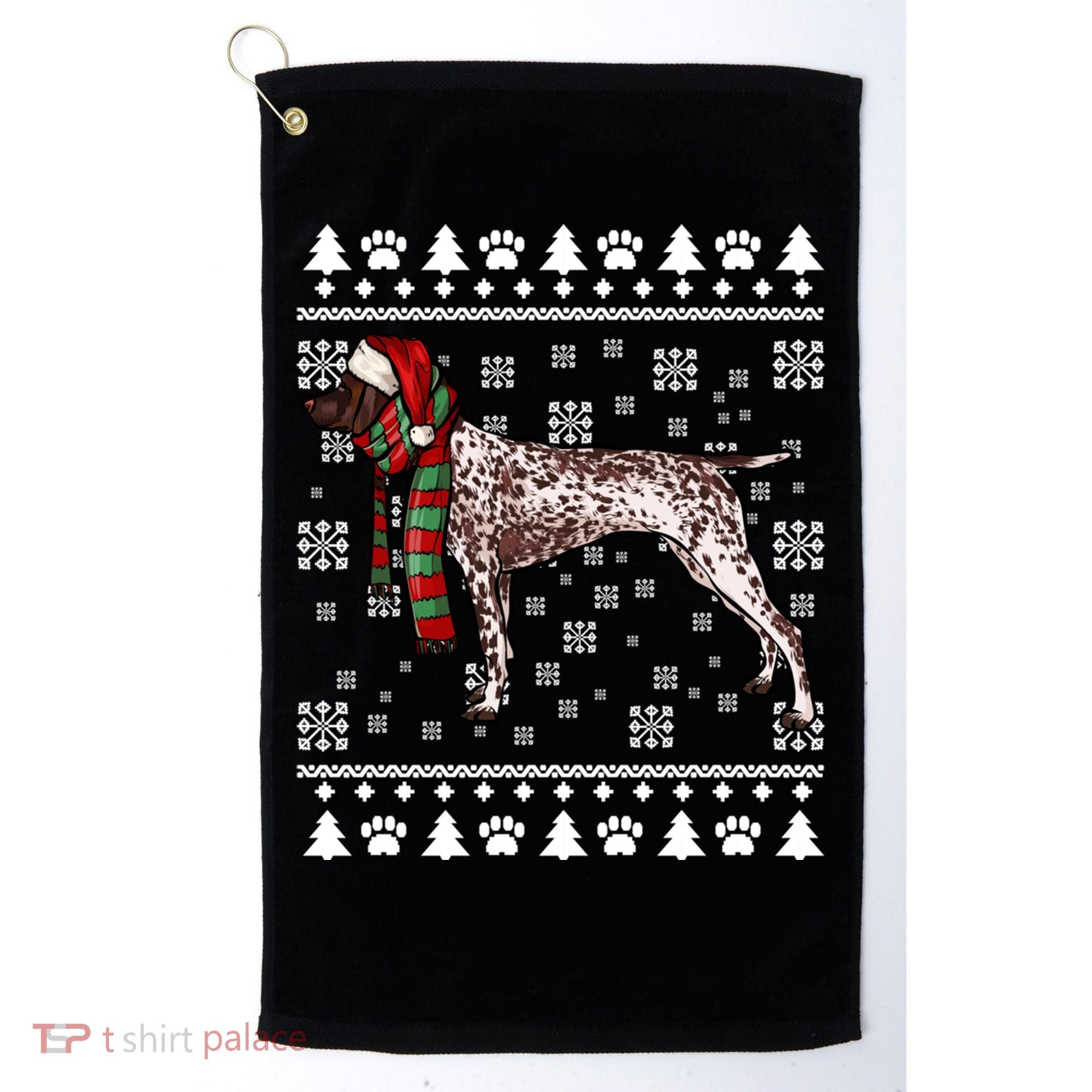 Ger Shorthaired Pointer Dog Santa Hat Xmas Ugly Christmas Meaningful Gift Golf Towel