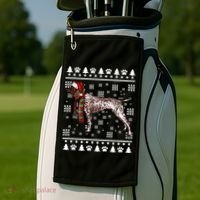 Ger Shorthaired Pointer Dog Santa Hat Xmas Ugly Christmas Meaningful Gift Golf Towel thumb 2