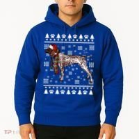 Ger Shorthaired Pointer Dog Santa Hat Xmas Ugly Christmas Meaningful Gift Hoodie thumb 2