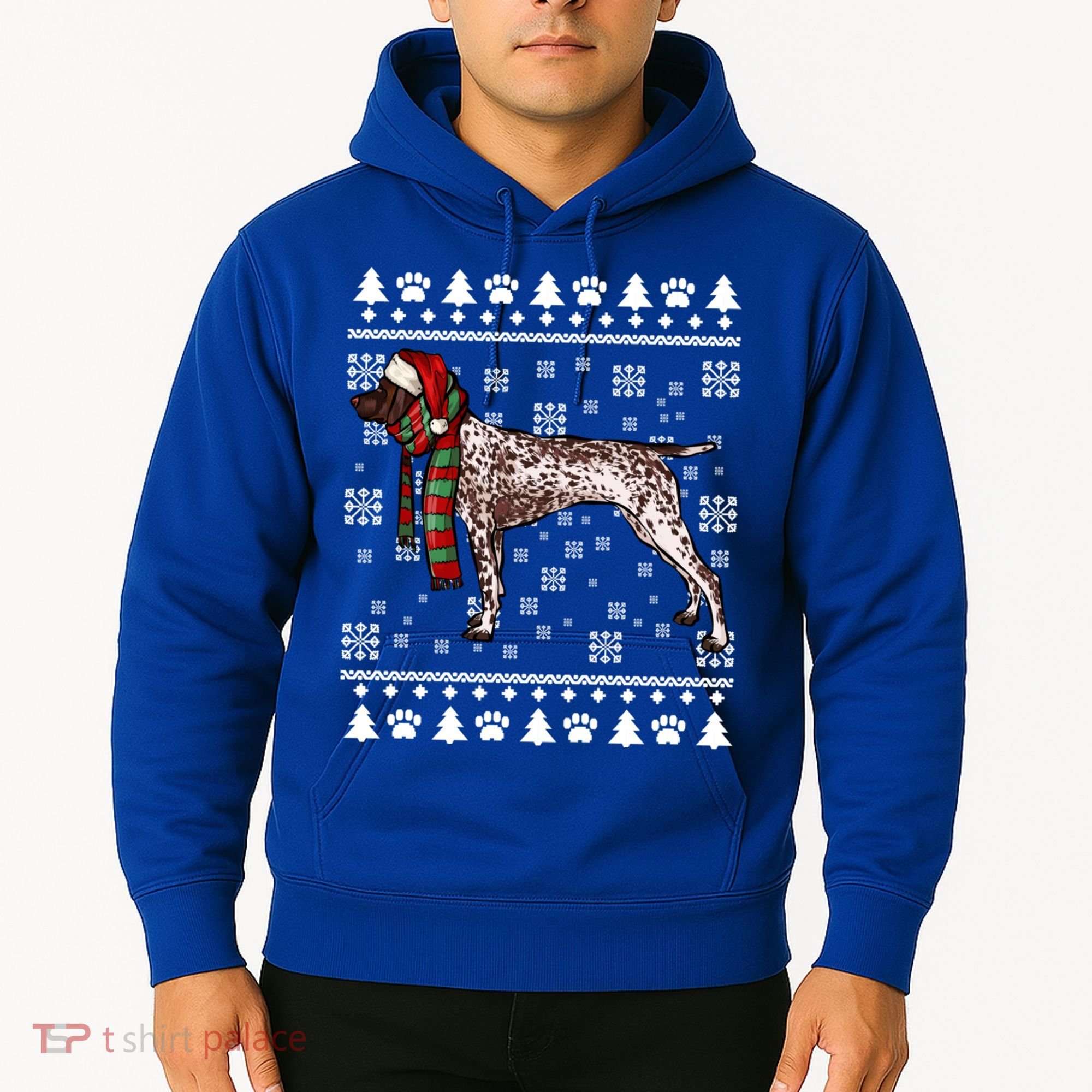 Ger Shorthaired Pointer Dog Santa Hat Xmas Ugly Christmas Meaningful Gift Hoodie