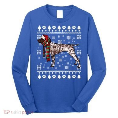 Ger Shorthaired Pointer Dog Santa Hat Xmas Ugly Christmas Meaningful Gift Long Sleeve Shirt