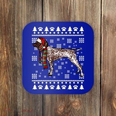 Ger Shorthaired Pointer Dog Santa Hat Xmas Ugly Christmas Meaningful Gift Coaster