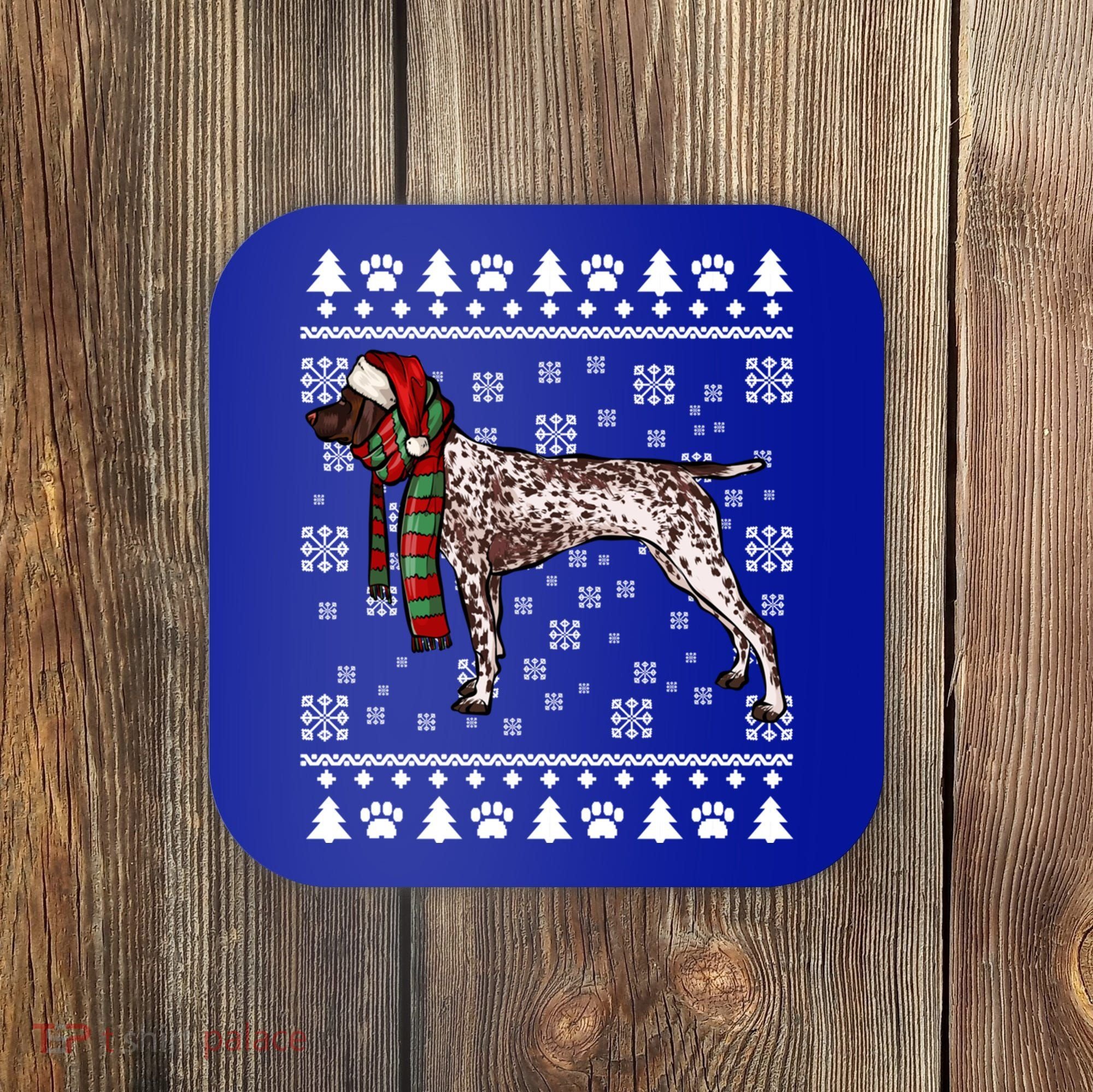 Ger Shorthaired Pointer Dog Santa Hat Xmas Ugly Christmas Meaningful Gift Coaster