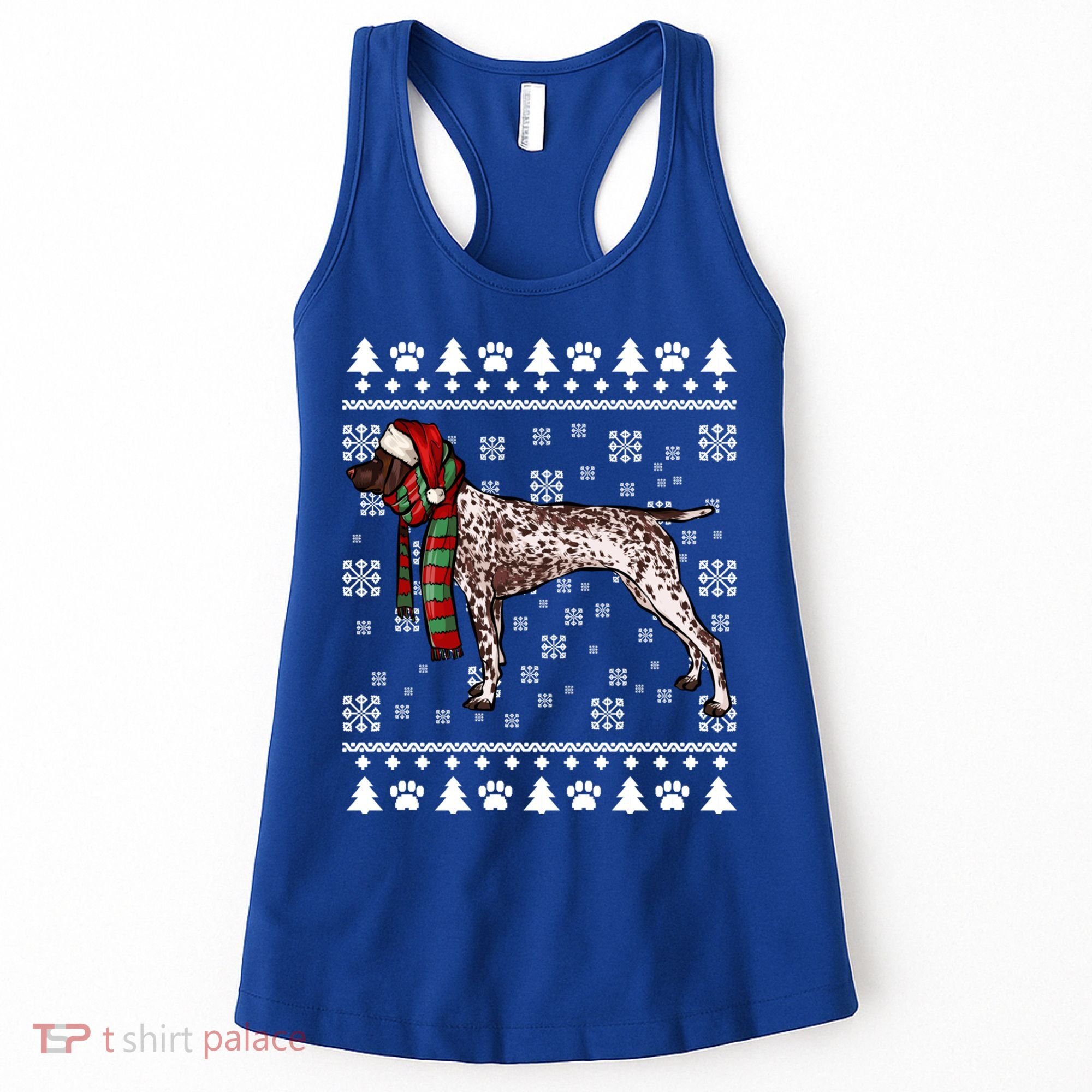 Ger Shorthaired Pointer Dog Santa Hat Xmas Ugly Christmas Meaningful Gift Women's Tank Top