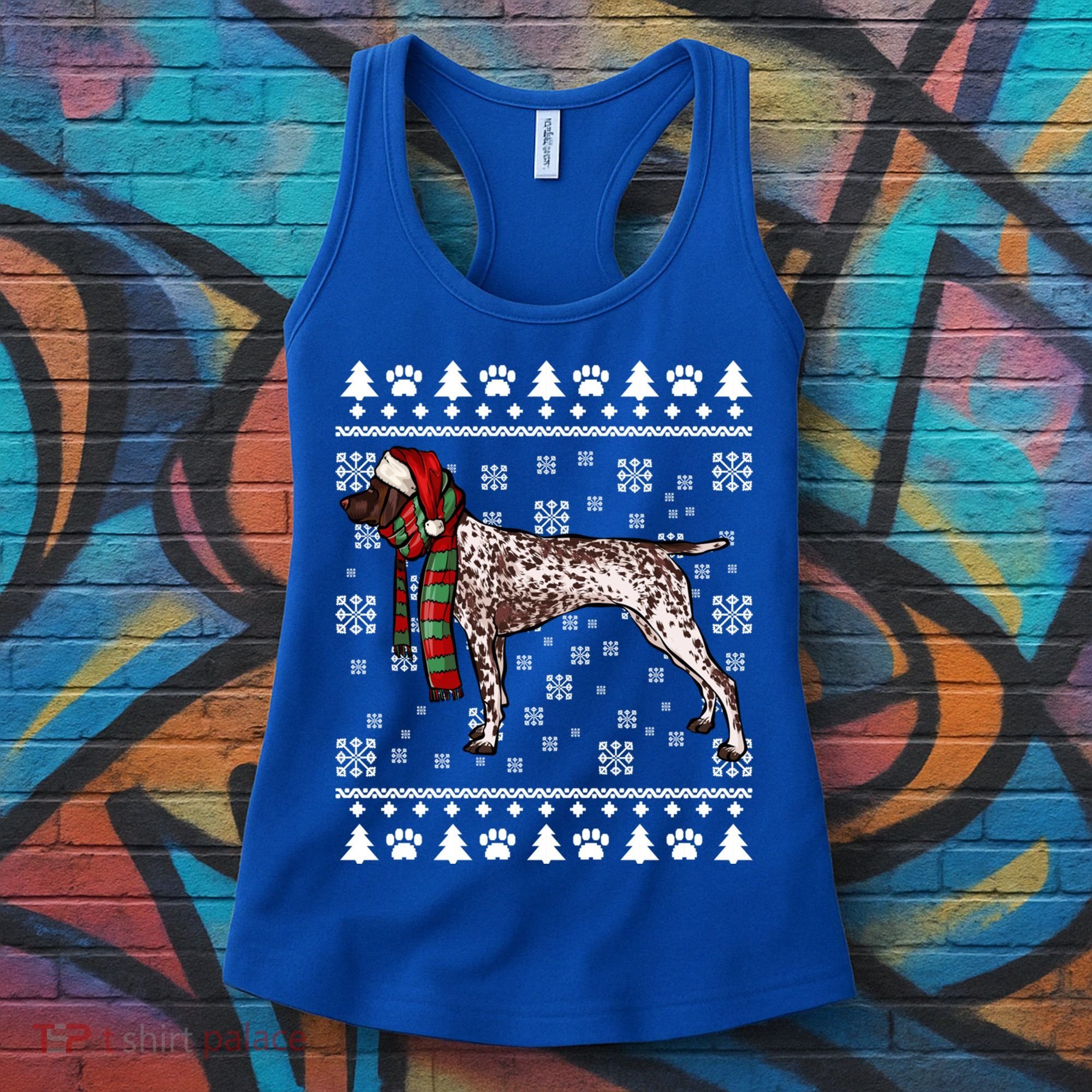 Ger Shorthaired Pointer Dog Santa Hat Xmas Ugly Christmas Meaningful Gift Women's Tank Top