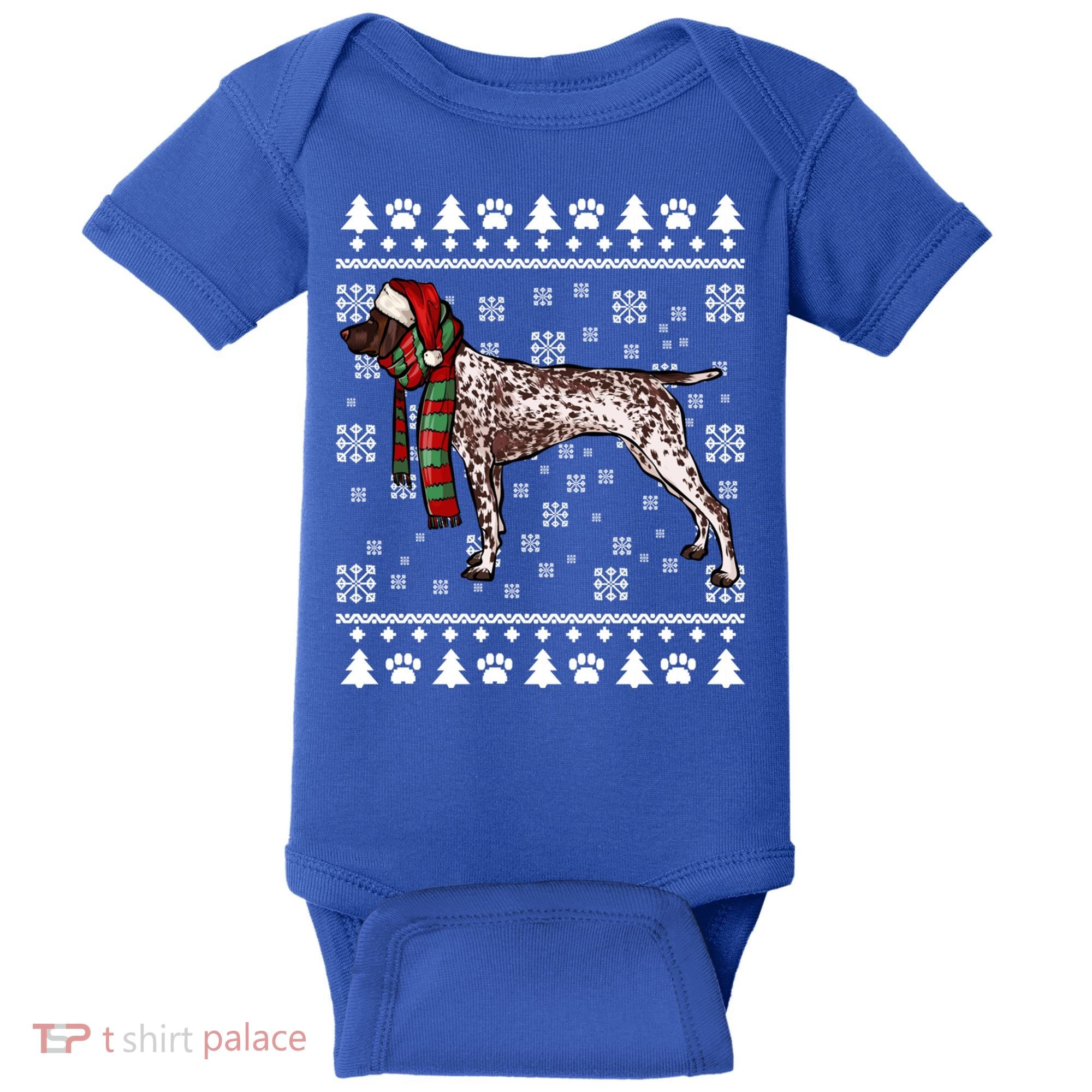 Ger Shorthaired Pointer Dog Santa Hat Xmas Ugly Christmas Meaningful Gift Baby Bodysuit