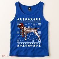 Ger Shorthaired Pointer Dog Santa Hat Xmas Ugly Christmas Meaningful Gift Tank Top thumb 2