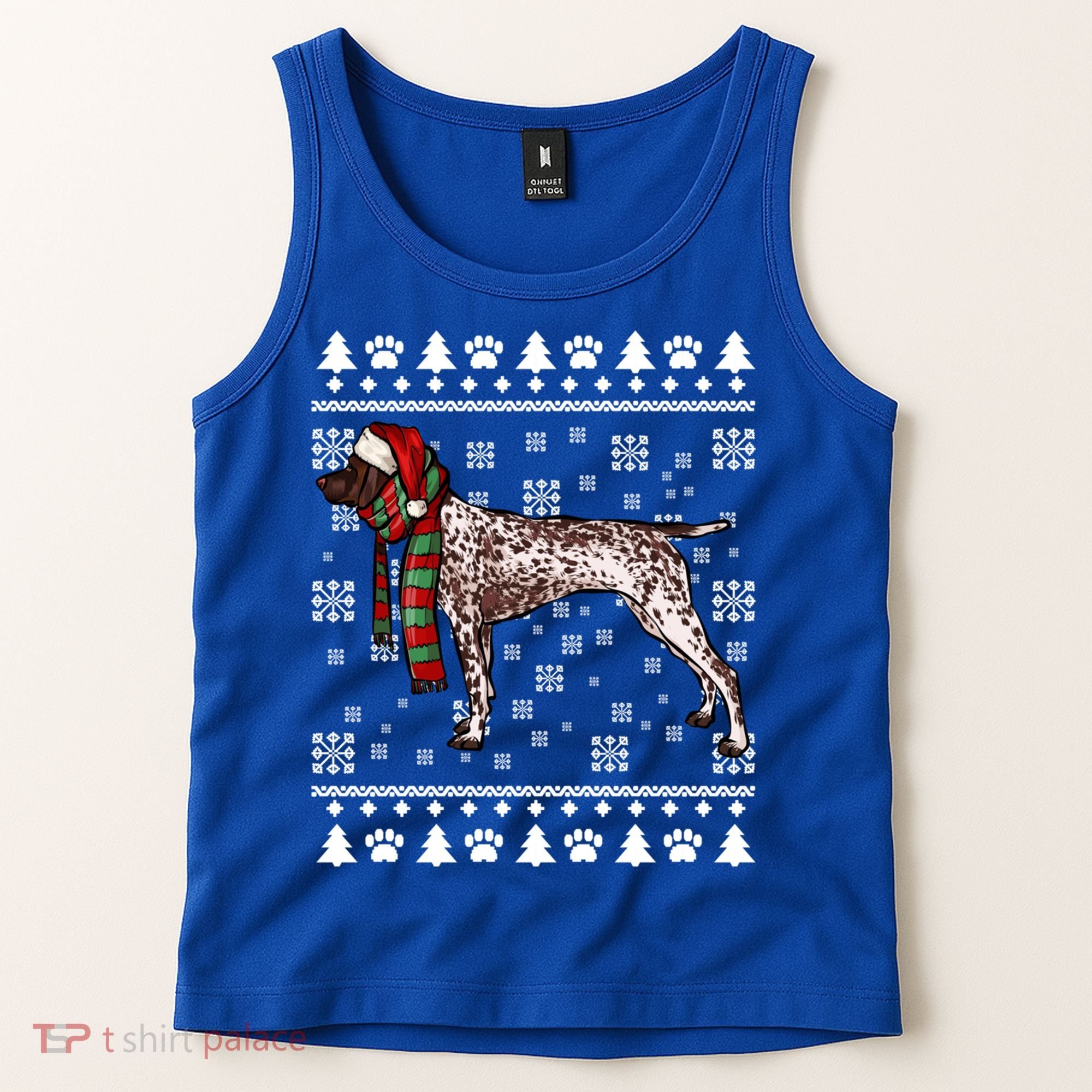 Ger Shorthaired Pointer Dog Santa Hat Xmas Ugly Christmas Meaningful Gift Tank Top