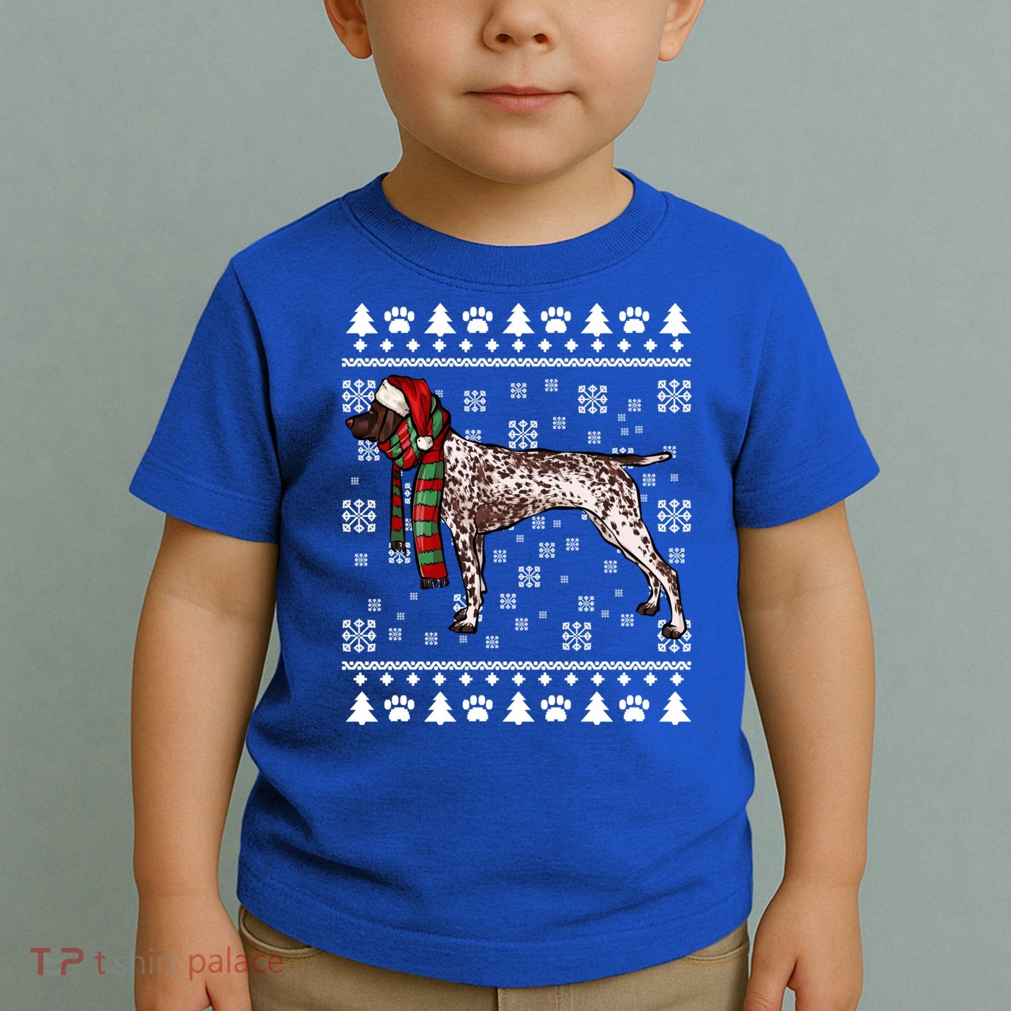 Ger Shorthaired Pointer Dog Santa Hat Xmas Ugly Christmas Meaningful Gift Toddler T-Shirt