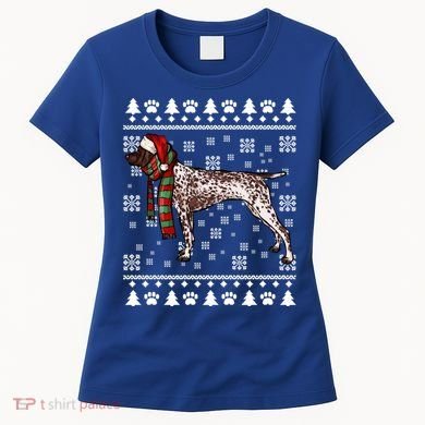 Ger Shorthaired Pointer Dog Santa Hat Xmas Ugly Christmas Meaningful Gift Women's T-Shirt