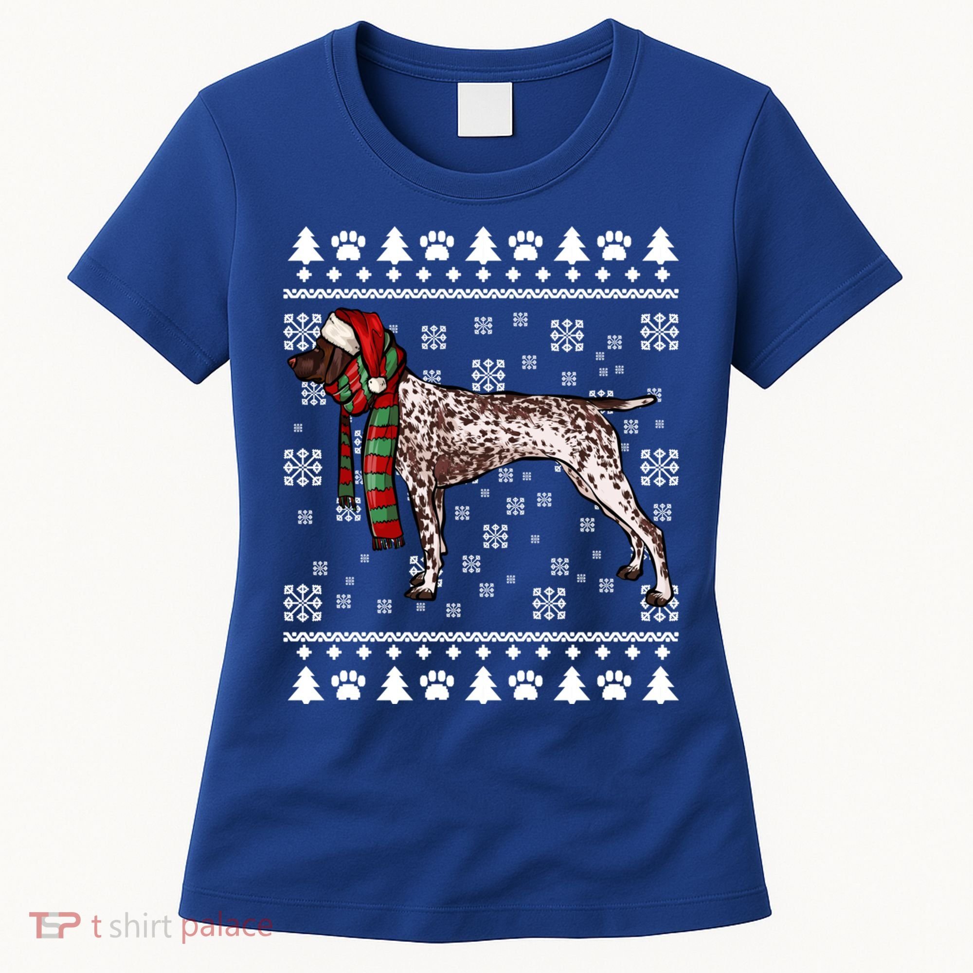Ger Shorthaired Pointer Dog Santa Hat Xmas Ugly Christmas Meaningful Gift Women's T-Shirt